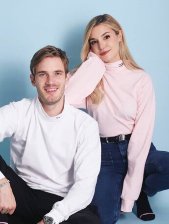 Pewdiepie with his wife. 